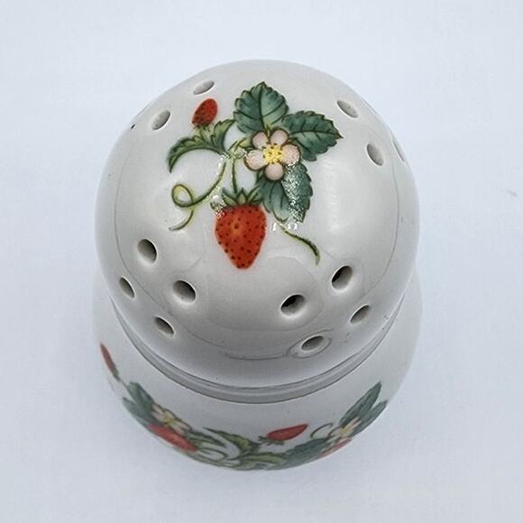 Vintage Avon 1978 Fine Porcelain 22K Gold Trim Red Strawberry Tall Sugar Shaker - Picture 6 of 7